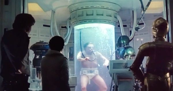 Luke Skywalker healing in a bacta tank in “The Empire Strikes Back” aboard a Rebel medical ship