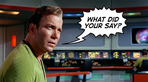 An image of Captain Kirk saying "What did you say?"