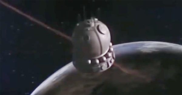 Spacecraft orbiting Earth in the 1969 science fiction film "Marooned".