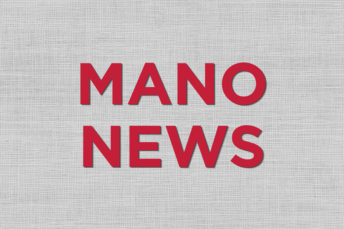 Red MANO News logo on a patterned grey background.