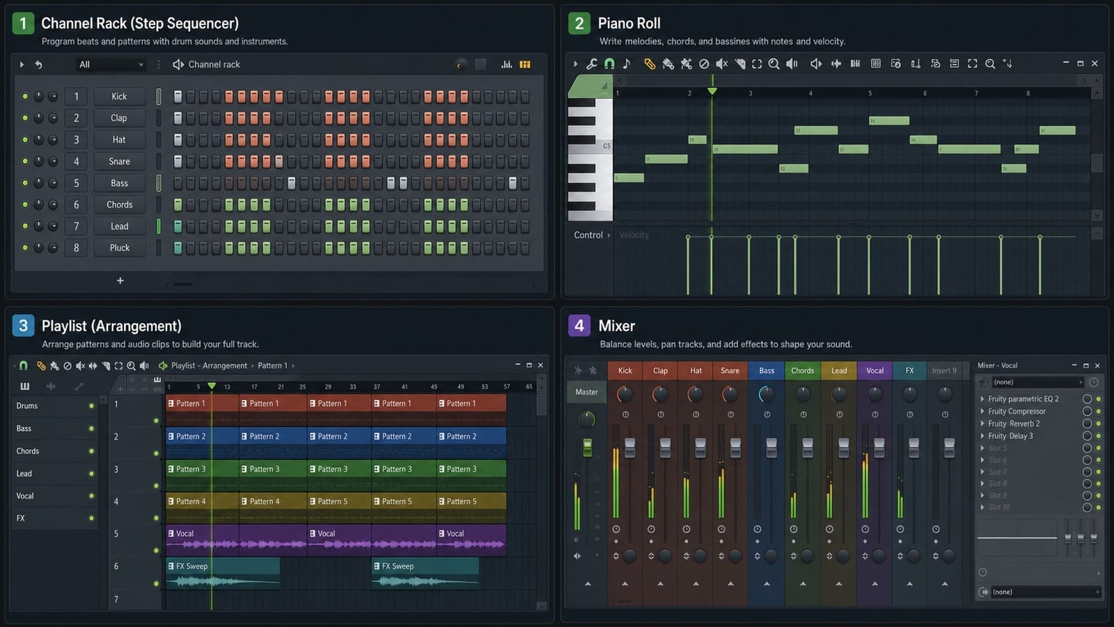 FL Studio workflow signal flow diagram