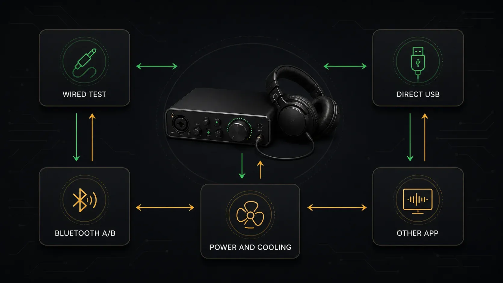 Audio crackling system checks for USB cable Bluetooth power and audio interface