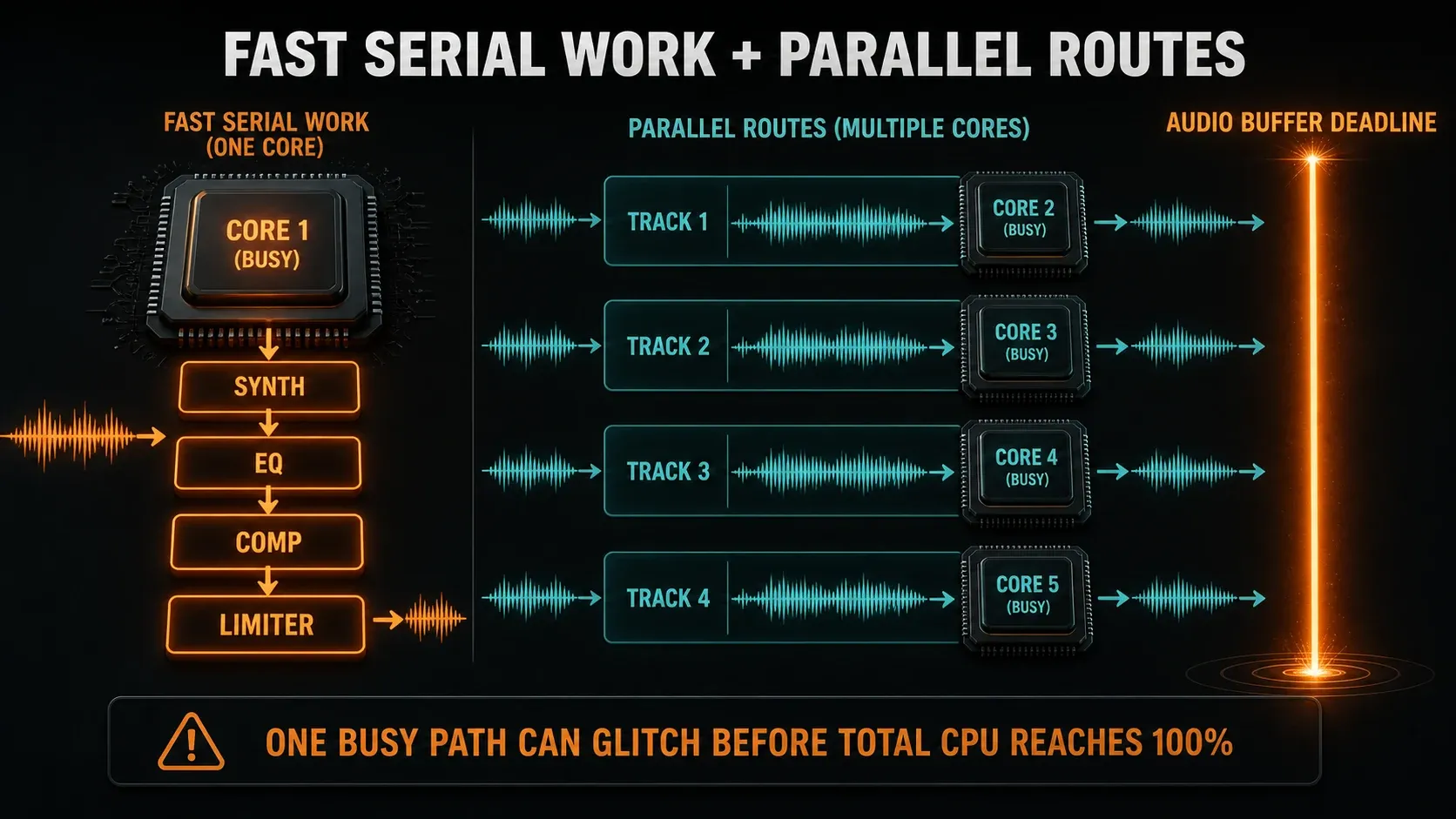 FL Studio CPU choice balancing fast single-core processing multiple physical cores and the audio buffer deadline