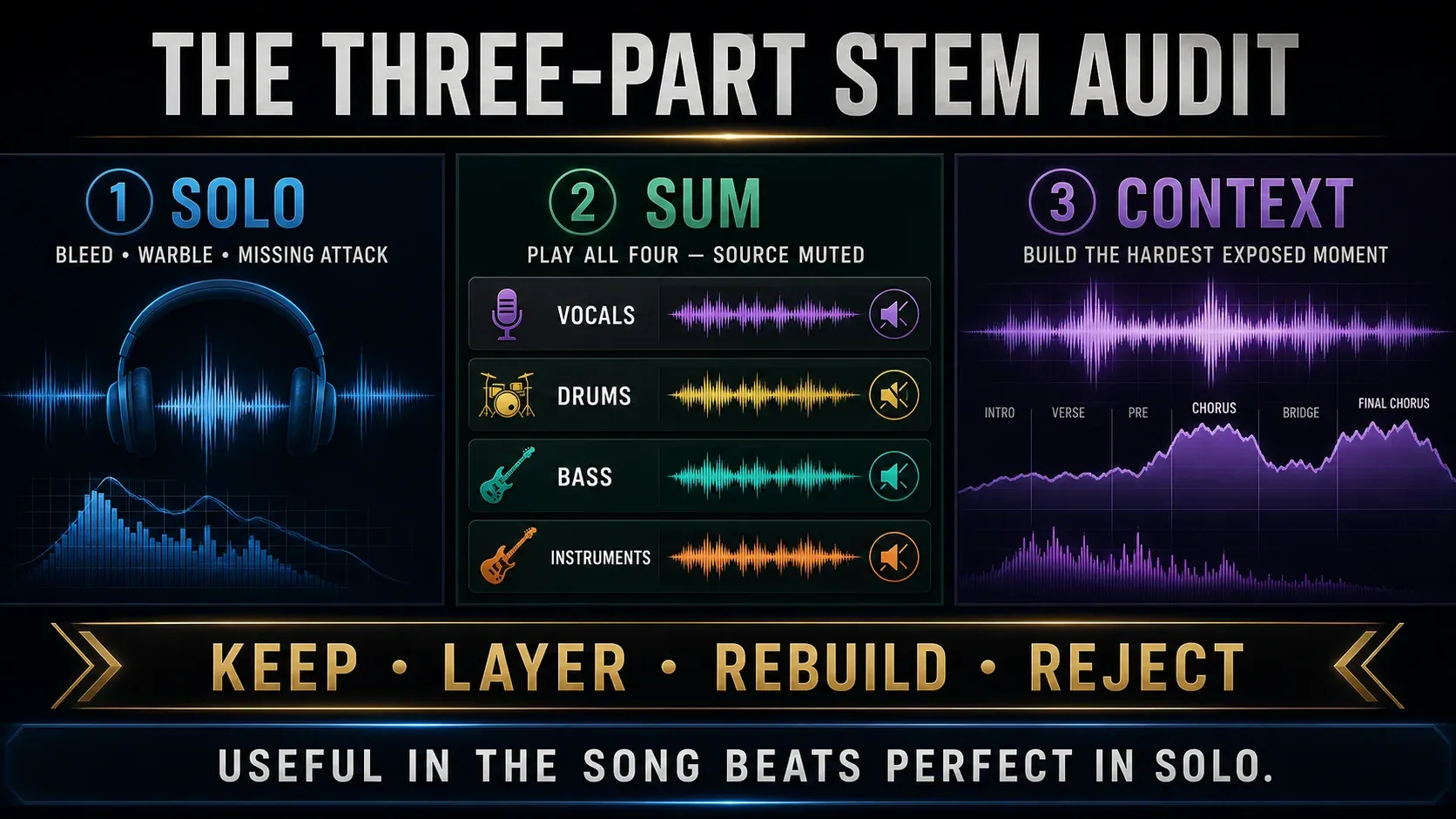 Solo sum and residual listening test for checking FL Studio separated stems