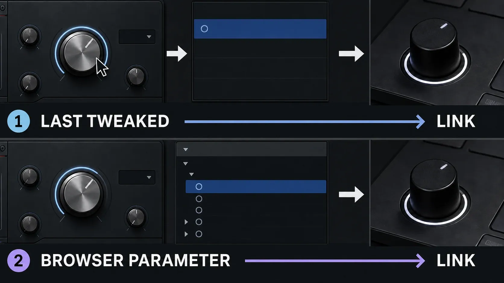Last tweaked and Browser parameter-list routes for linking a third-party plugin control