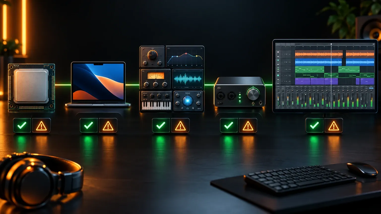 Mac DAW compatibility check for processor macOS plugins audio interface and project files