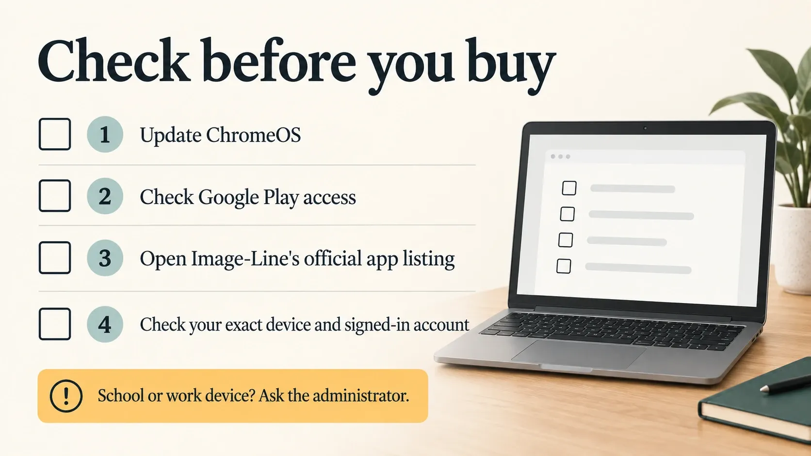Chromebook compatibility checklist for ChromeOS, Google Play, the official app and signed-in account