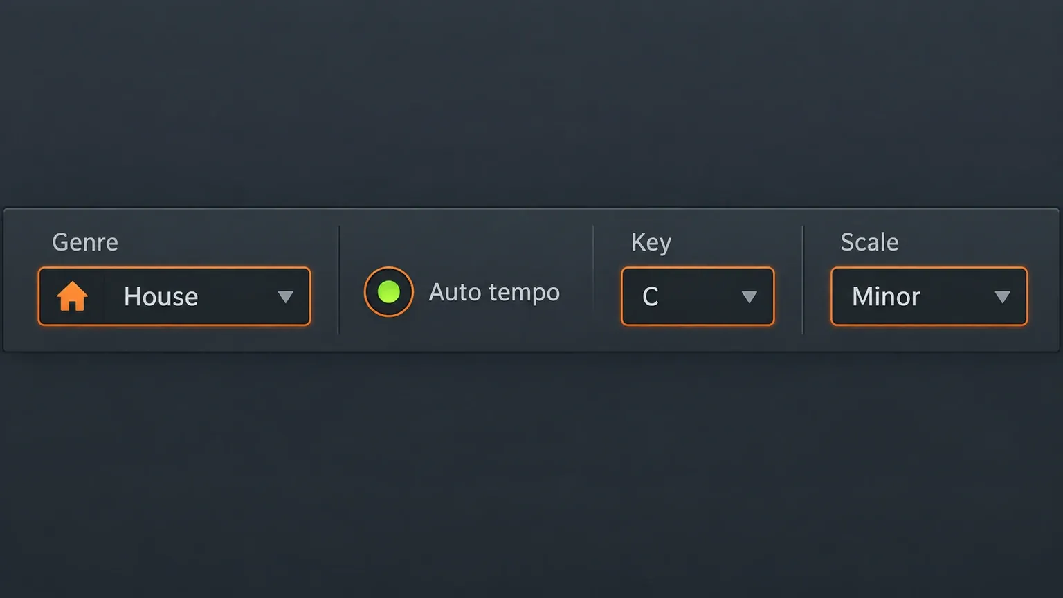 Loop Starter genre Auto tempo Key and Scale controls for matching a project