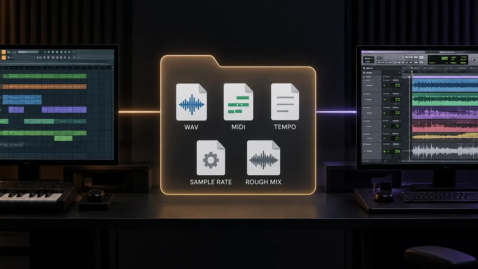 FL Studio to Pro Tools stem handoff with aligned WAV files MIDI tempo sample rate and rough mix