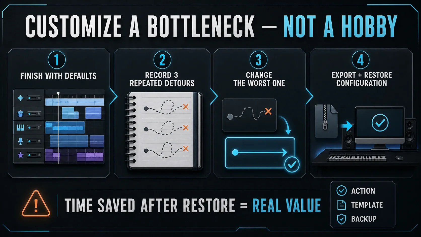 REAPER workflow customization followed by configuration backup and restoration
