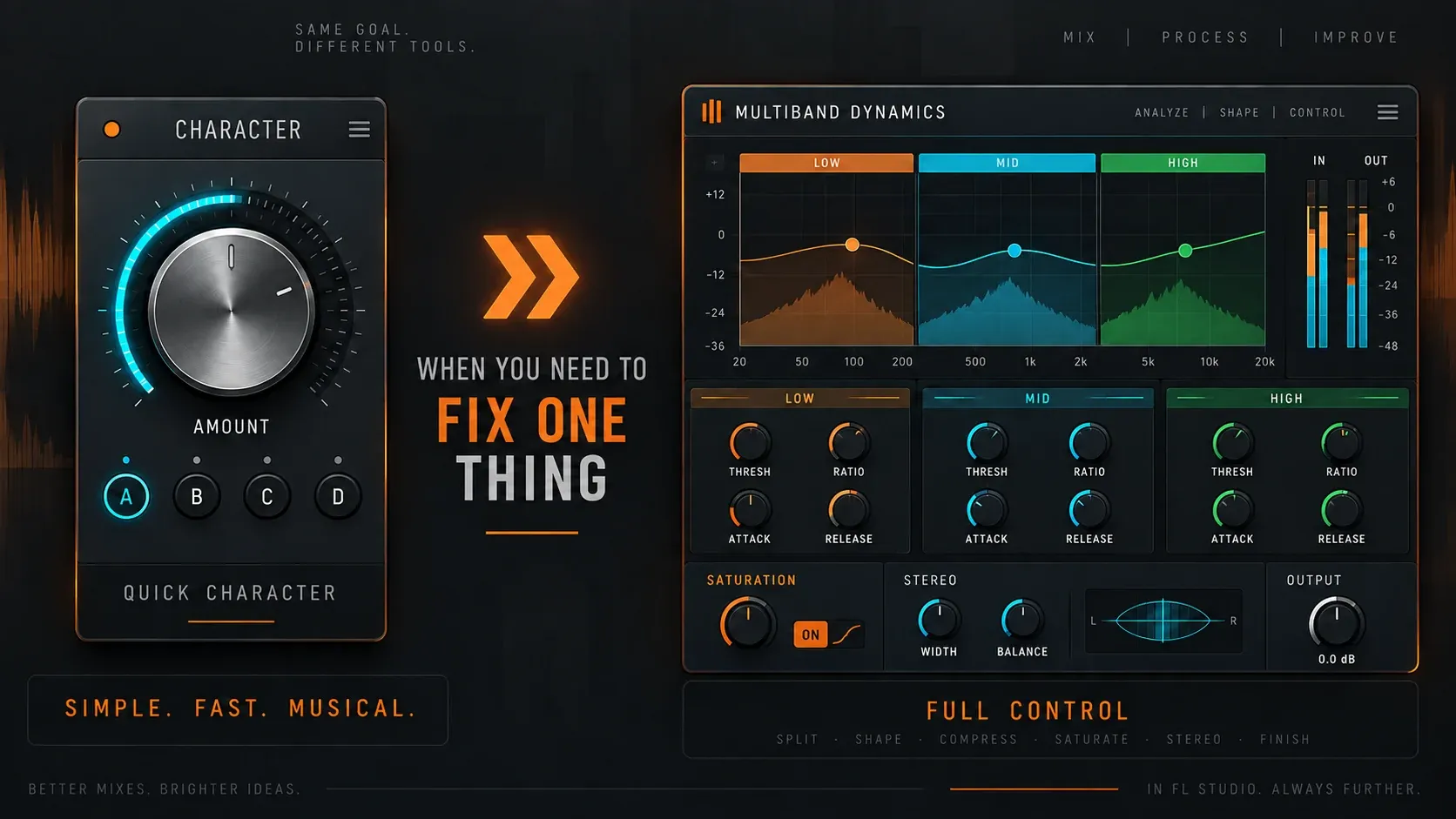Soundgoodizer one-knob workflow compared with Maximus multiband controls