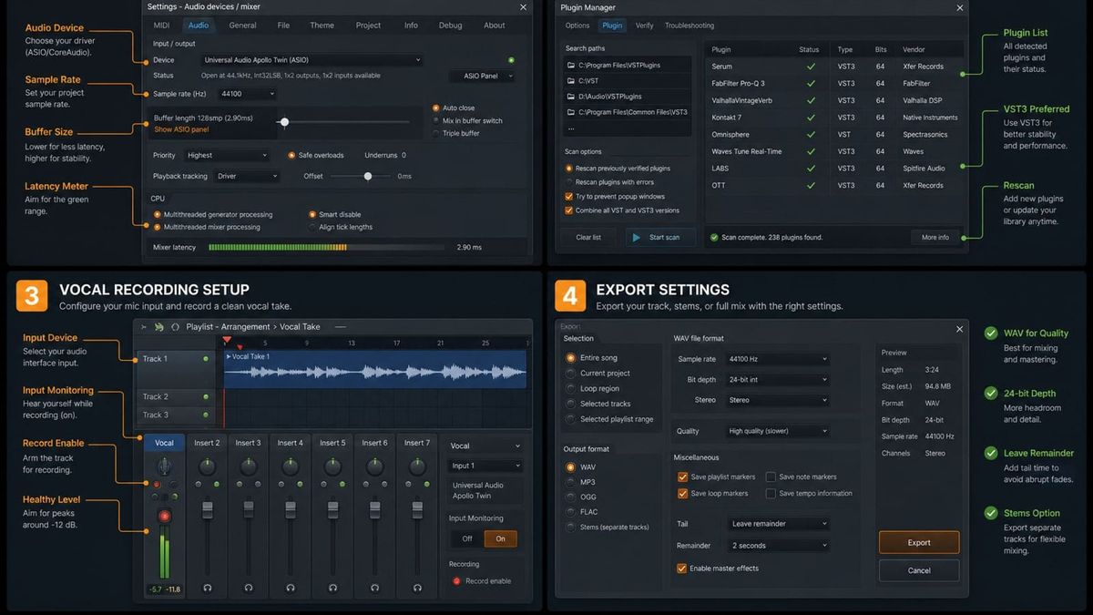 How to Record Vocals in FL Studio tutorial visualization