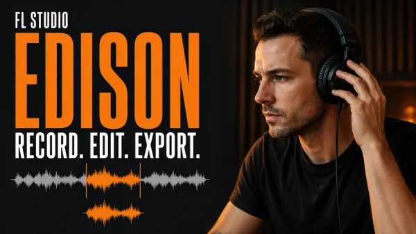 FL Studio Edison recording and editing with a producer listening to a selected audio phrase