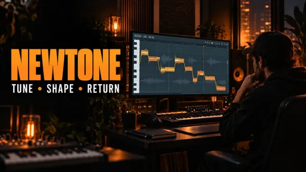 Producer tuning vocal pitch in NewTone with note blobs and an expressive pitch curve