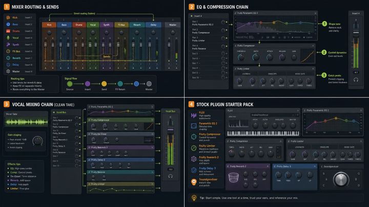 FL Studio Mixer Tutorial for Beginners tutorial visualization