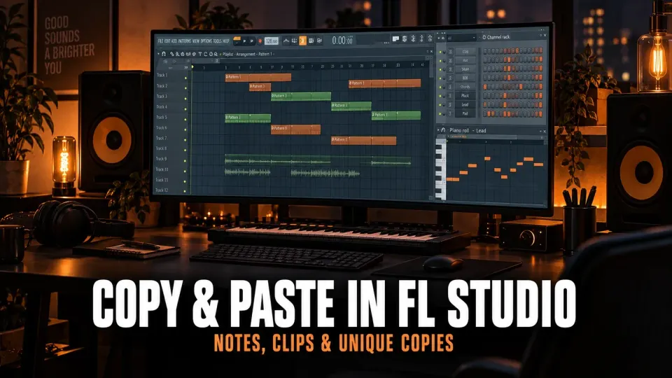 FL Studio copy and paste workflow with Playlist Piano Roll and Channel Rack