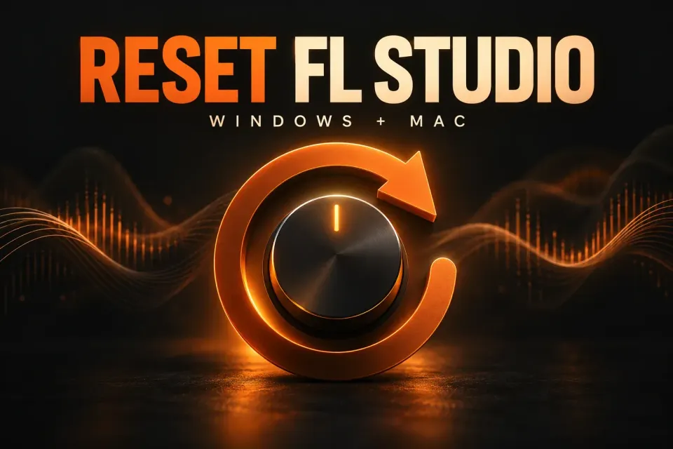 Reset FL Studio settings on Windows and Mac with an orange reset symbol