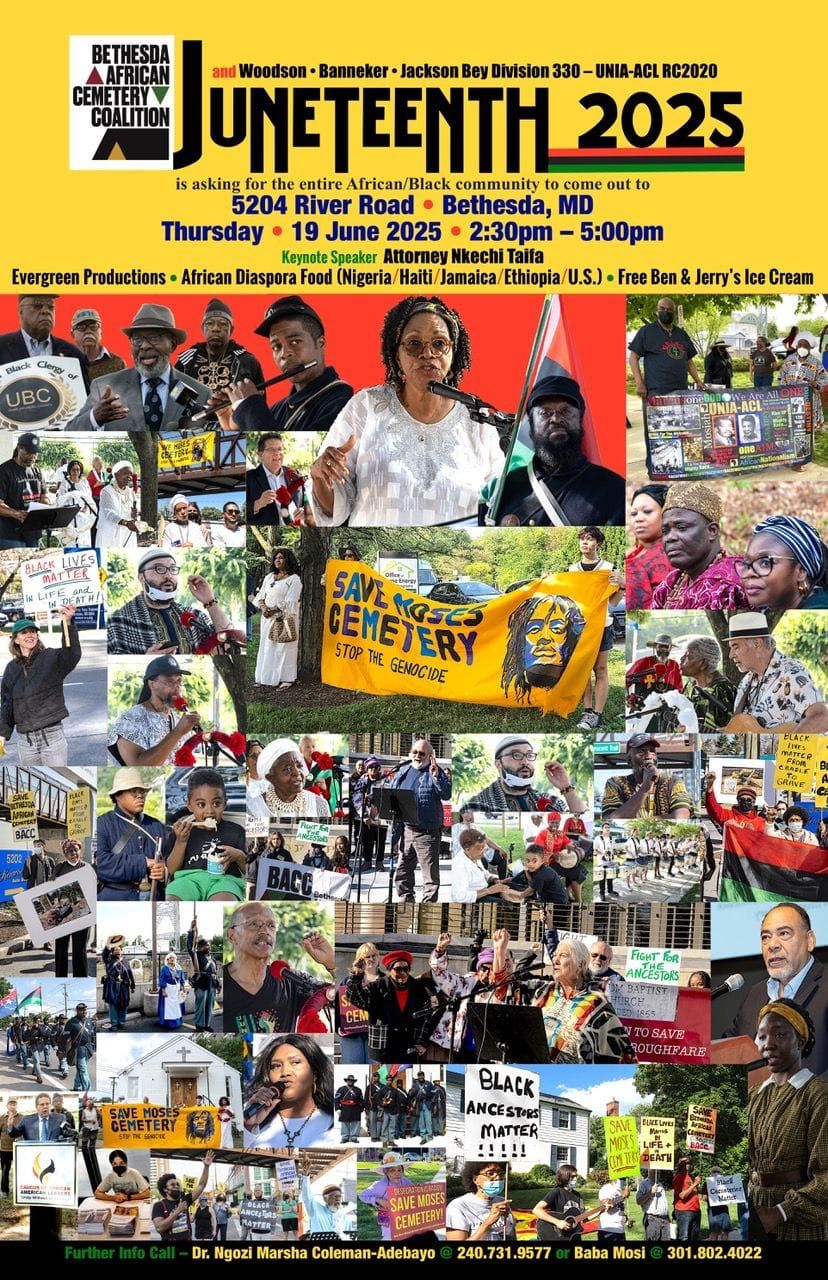 Bethesda African Cemetery Coalition Juneteenth Celebration Speech