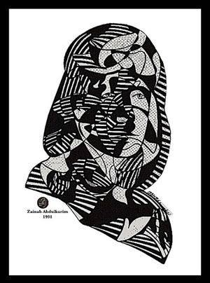 Cubist drawing of a woman's face.