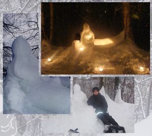 Sculpture in the snow.