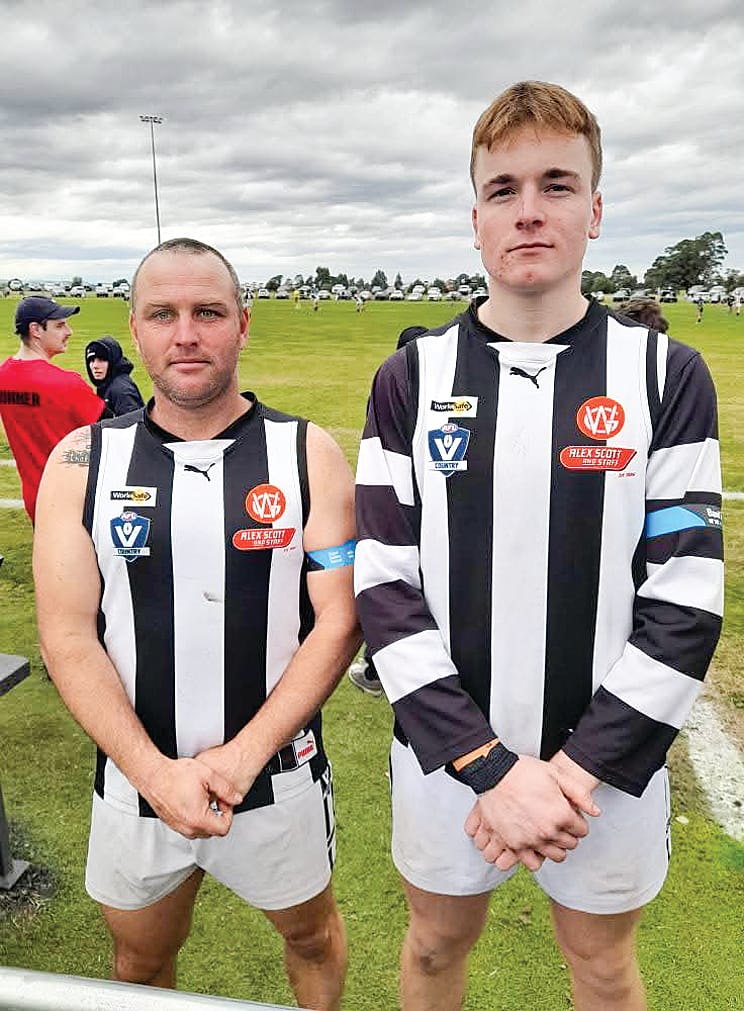 Dalyston’s Dean Wylie, Campbell Bell and all their team-mates wore blue armbands to honour all lives impacted by road trauma.