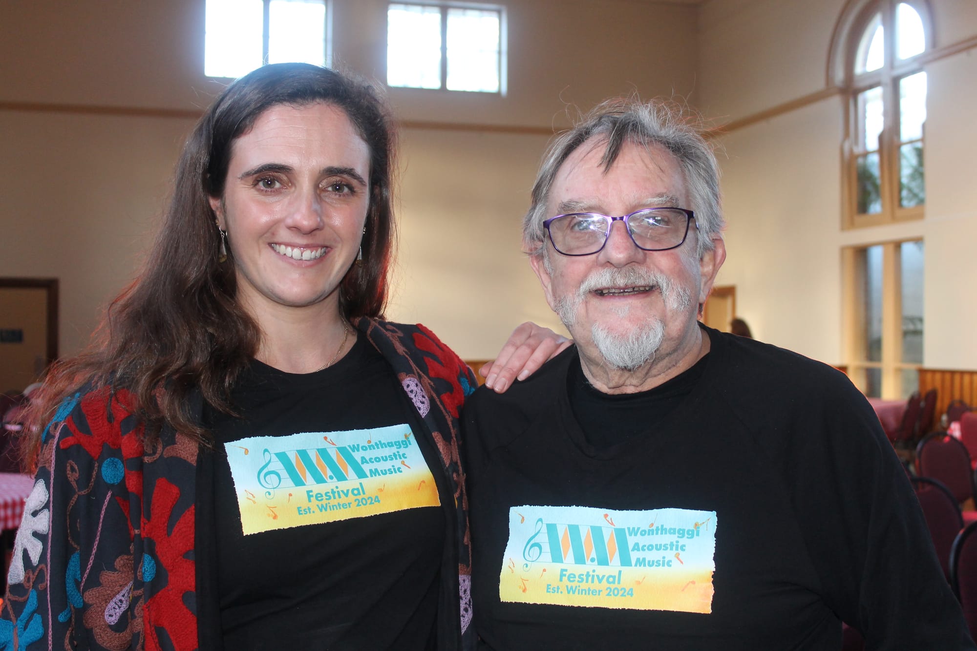 Kara and David Hubble volunteering at the Wonthaggi Acoustic Music Festival from Friday July 4 to July 6 at the Wonthaggi Town Hall. B11_2725