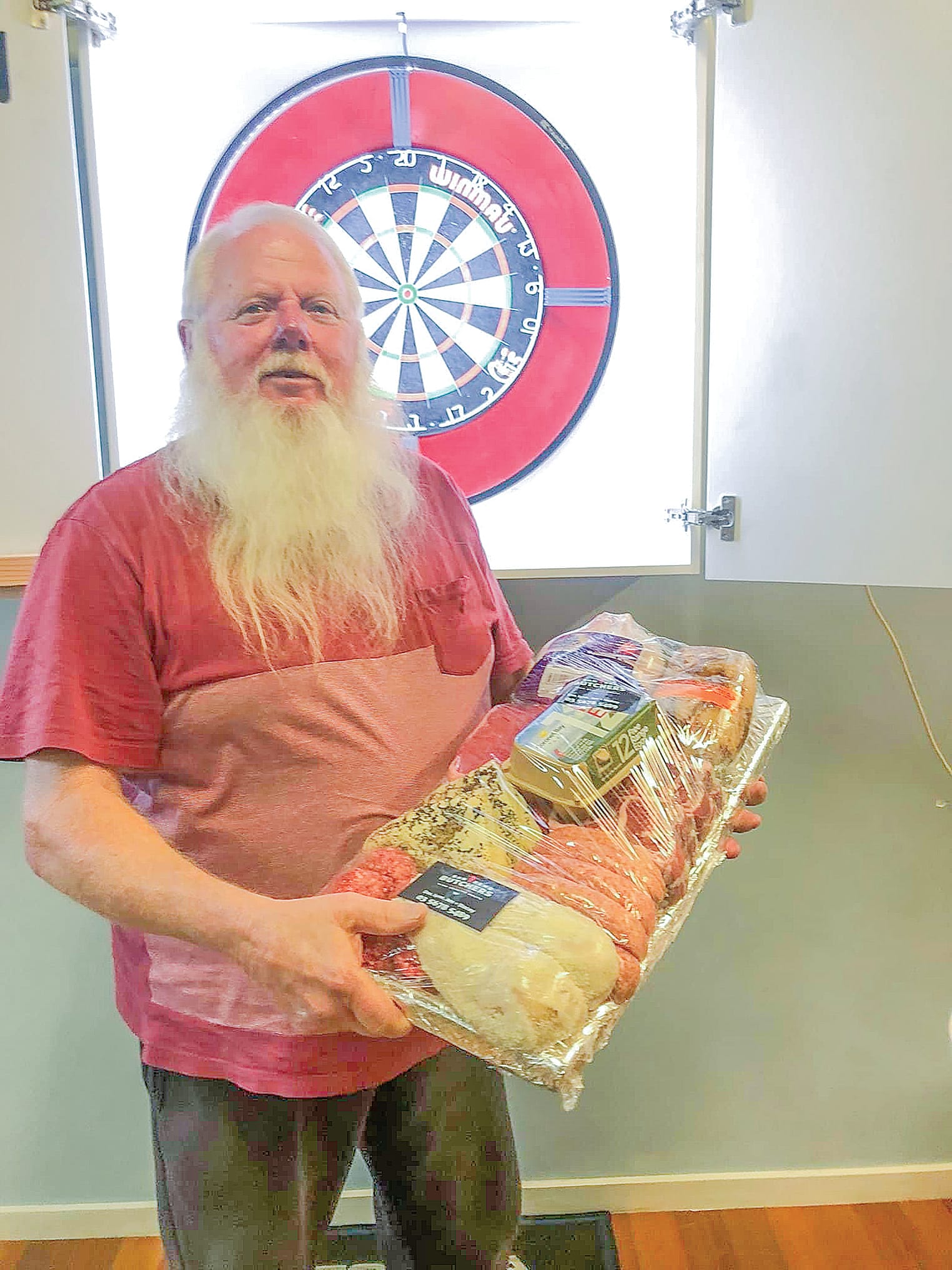 Snow claimed the San Remo Butchers’ meat tray at darts.