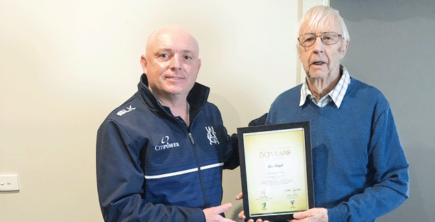 Leslie officially celebrates 50 years of cricket