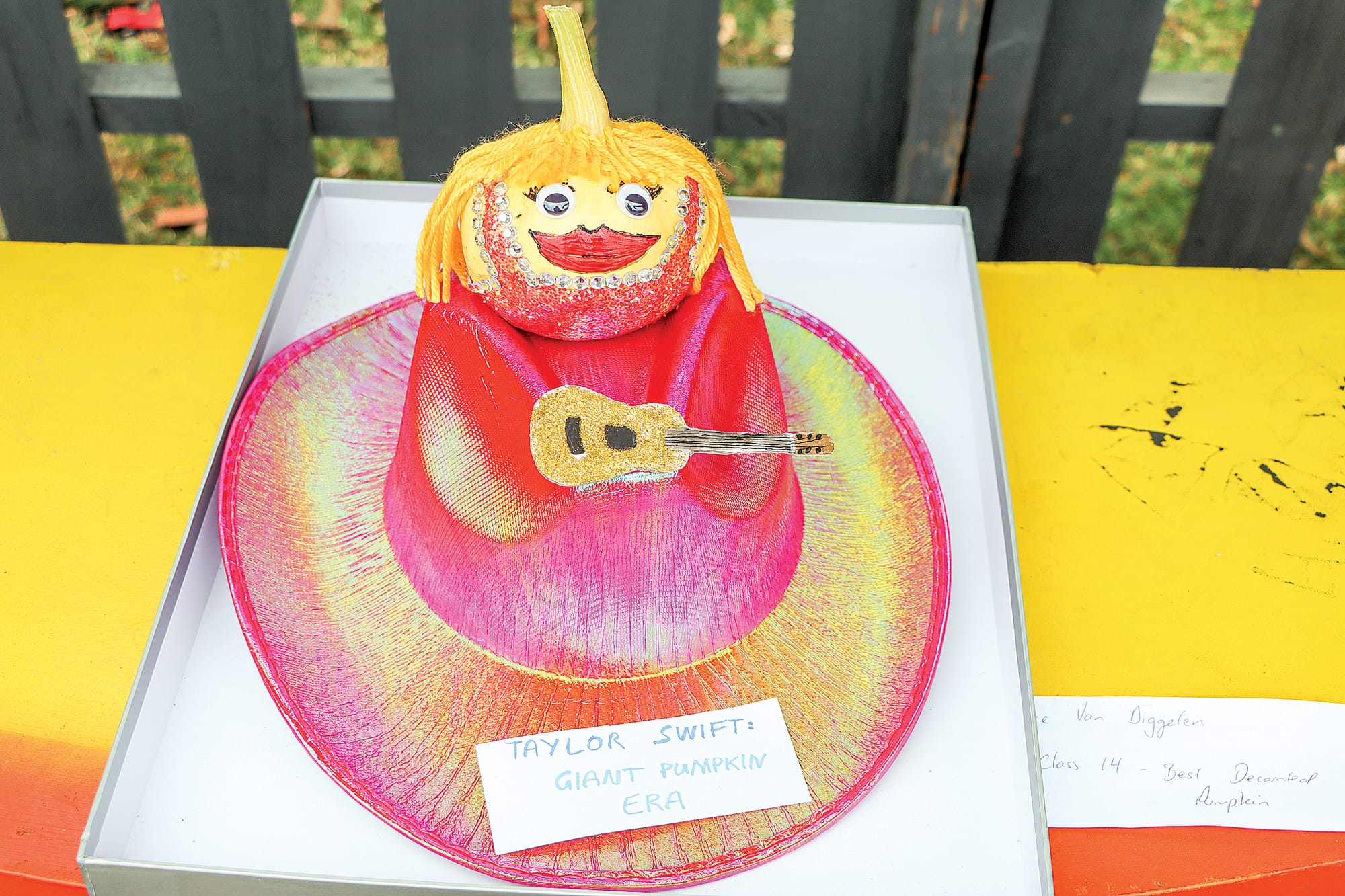 Best Decorated Pumpkin entrant ‘Taylor Swift’ shows creativity can make up for lack of  pumpkin size. A13_0924