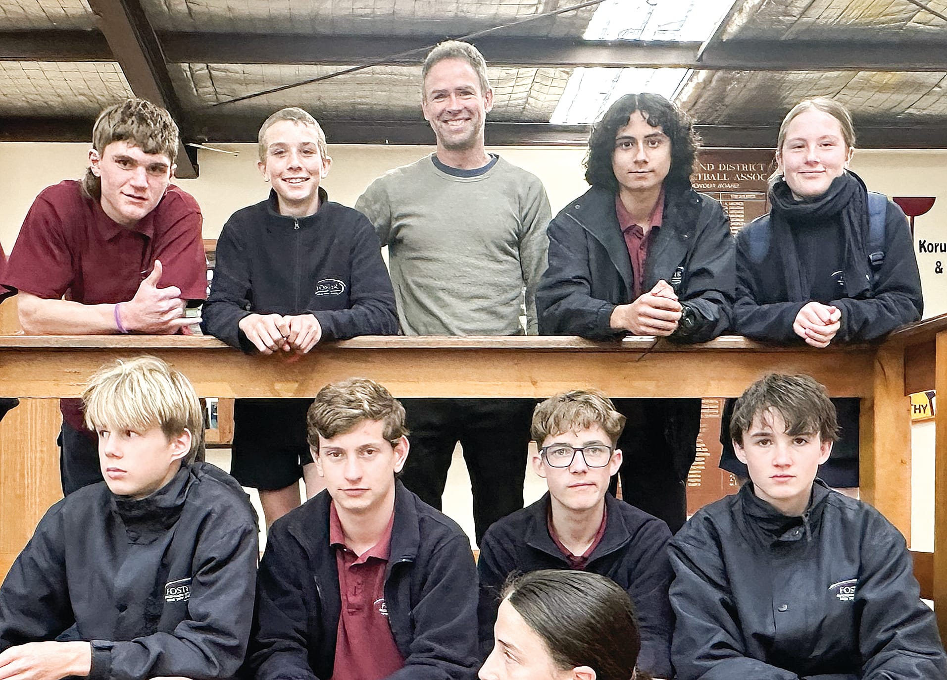 Foster Secondary College students Kyan and Archie set up and test their bridge which successfully held about 900 grams.
