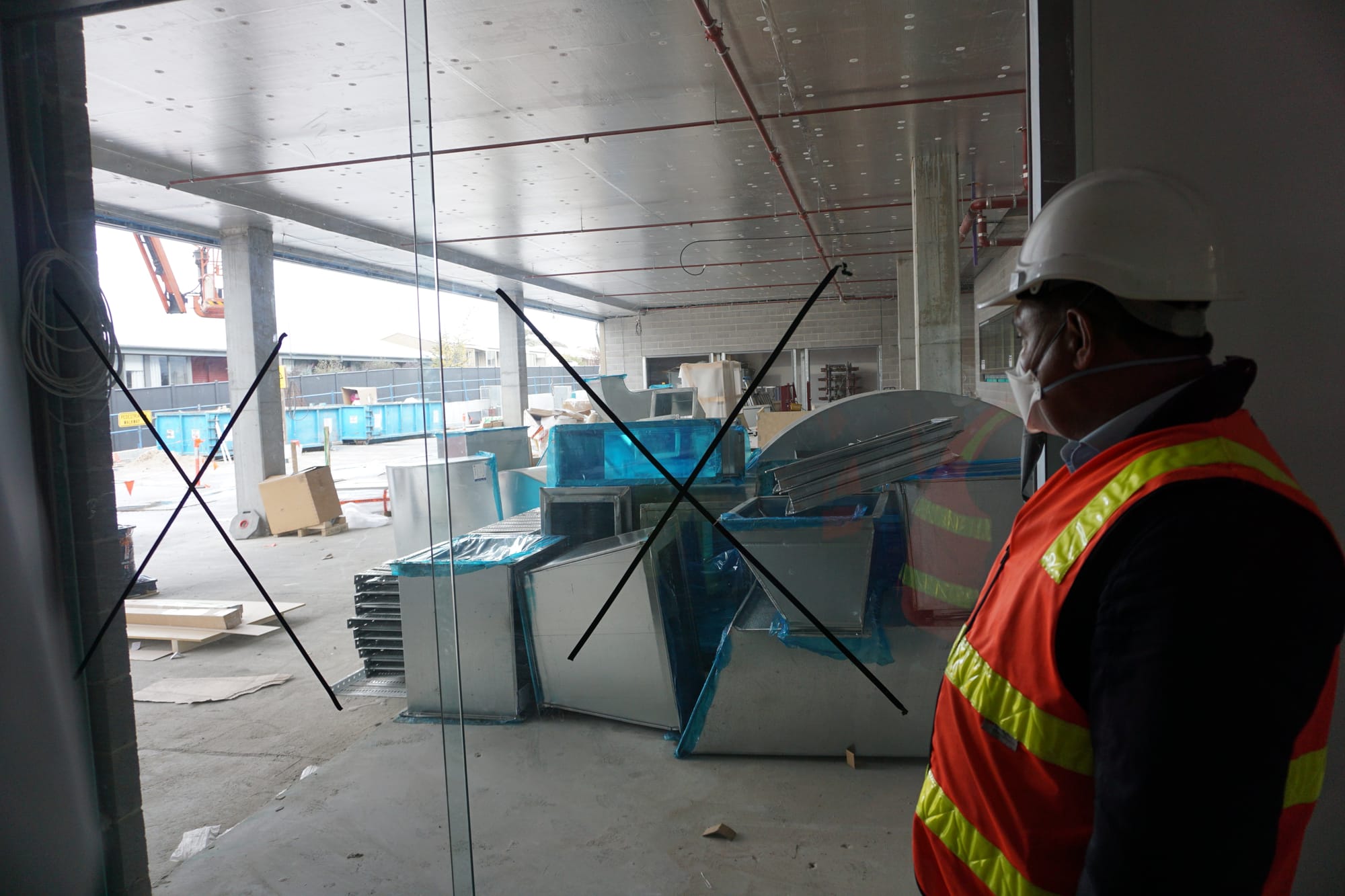 While it may be crowded at the moment, Wimal Kirinde takes a look at what will be the new ambulance loading bay, which will feature six bays and is now undercover.&nbsp;

