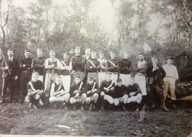 An early Leongatha Football Club team.