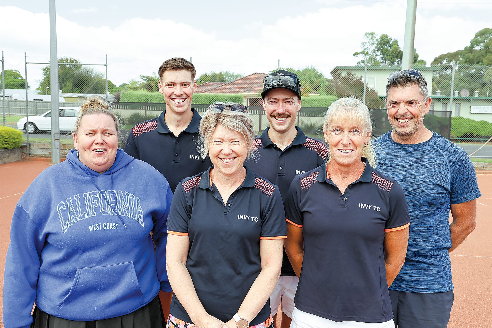 AM&DTA Section 1 tennis premiers for 2023 are the Inverloch team of, from left, Ange Williams, Connor Krohn, Michaell Krohn, Bronwyn Williams and Richard Muranty