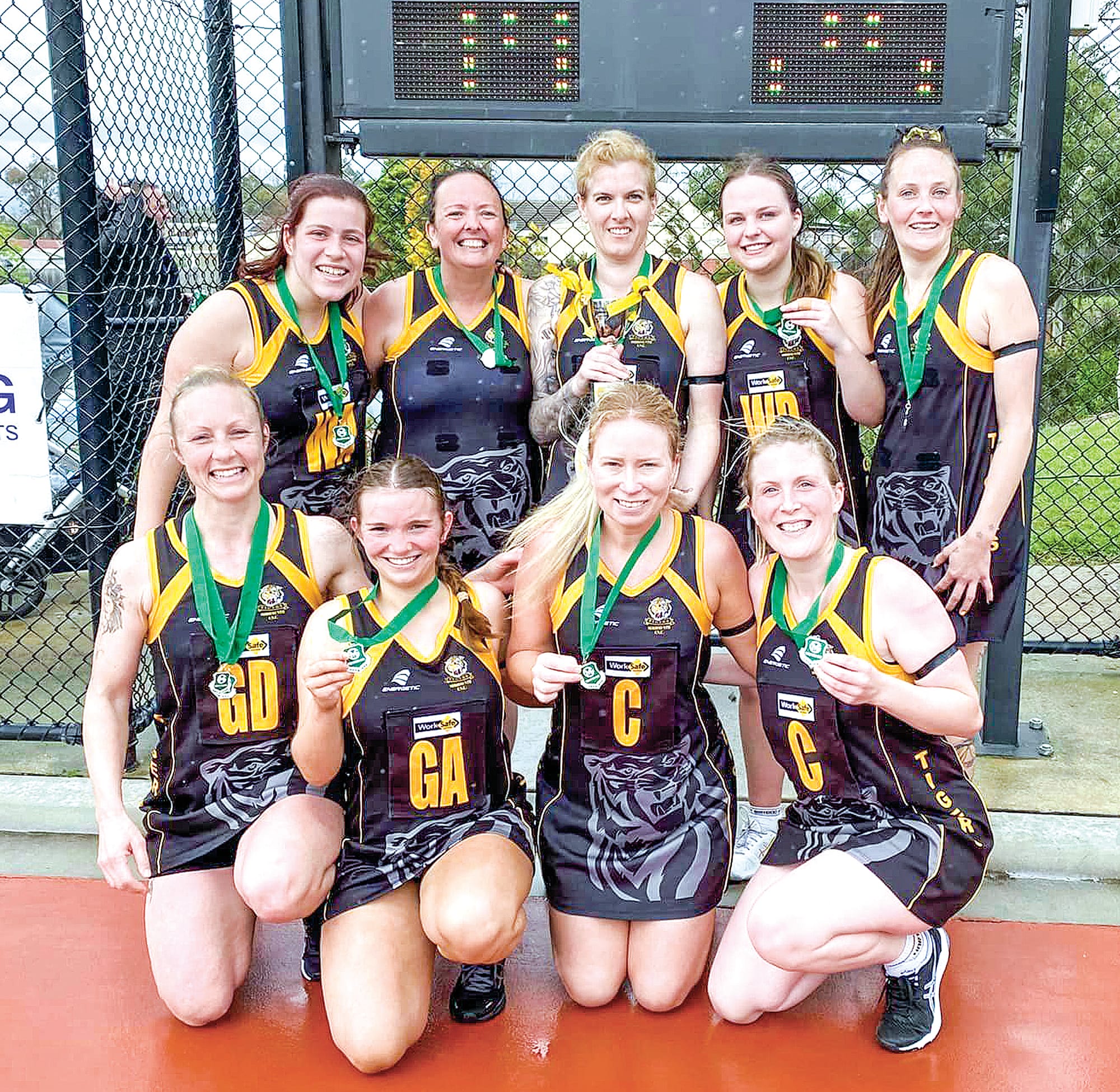  The Tigers D Grade netballers had a well-deserved victory against Yinnar. Photo: Mid Gippsland Netball