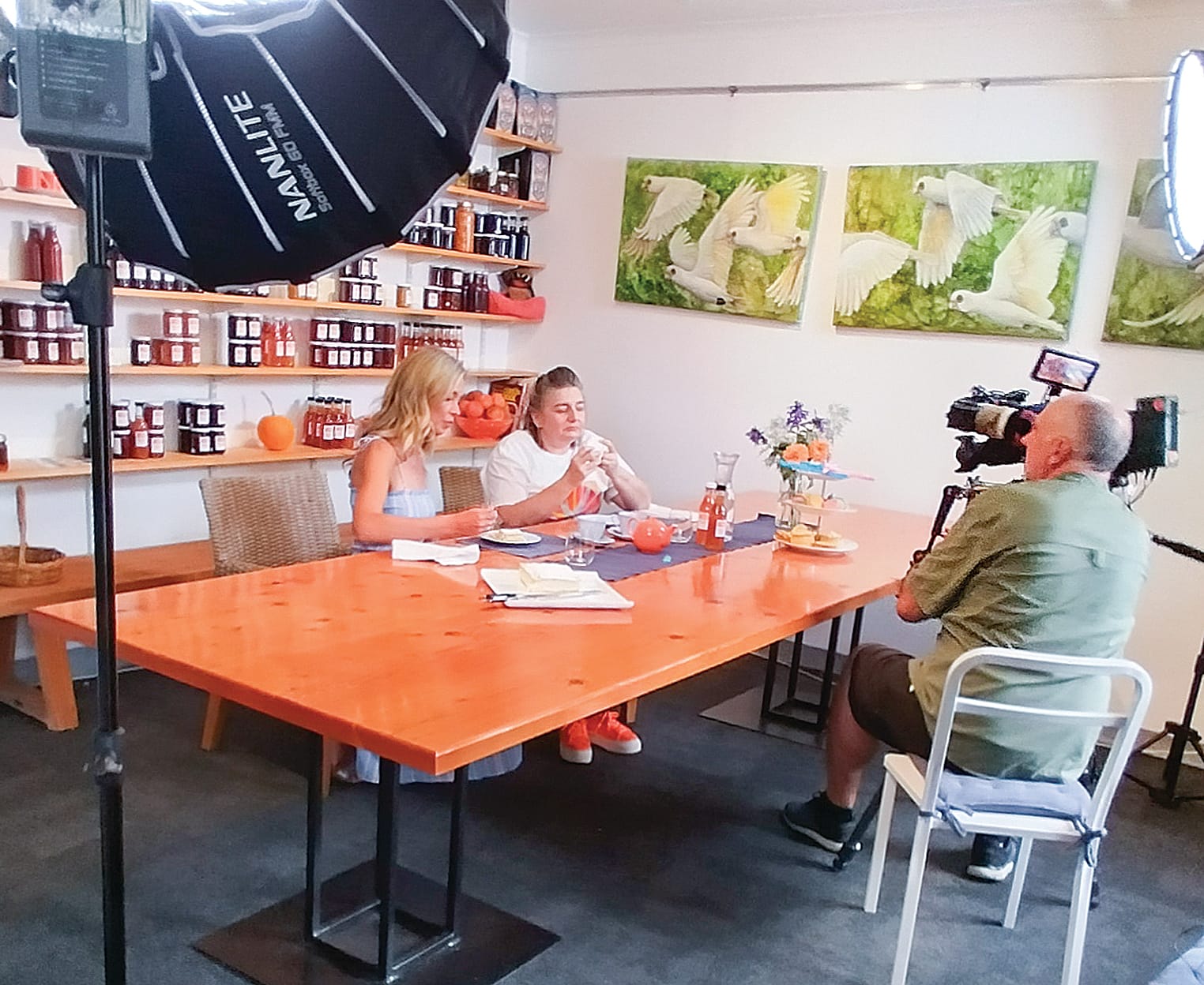 Postcards host Brodie Harper and Jacican owner and chef Jaci Hicken turned puff pastry into vanilla slice when the show visited Mirboo North.