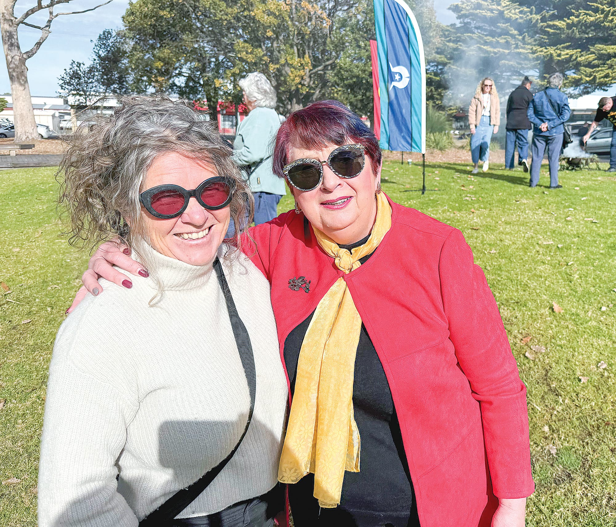 Ruth Chambers of Inverloch and Francine Rizza of Phillip Island supported the Ngangga Community Festival at Milawul on the weekend.