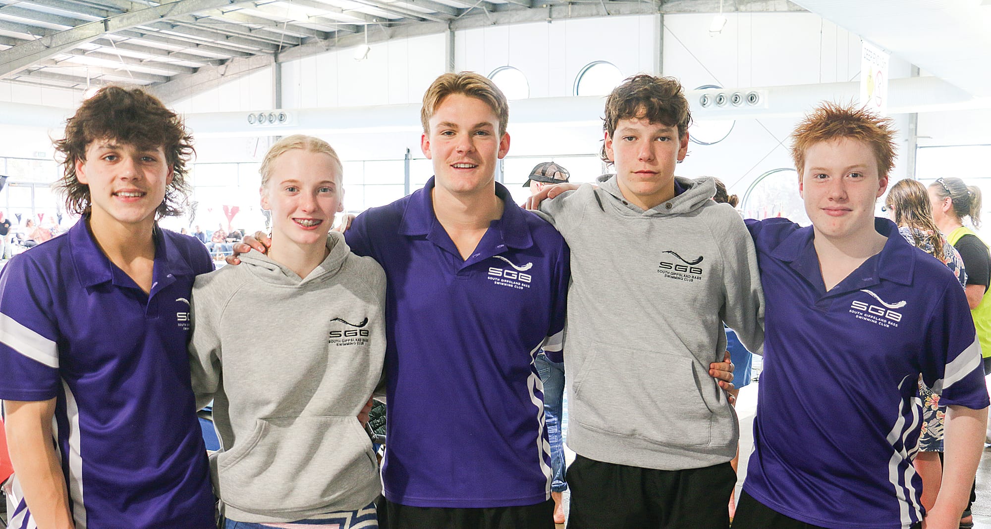 Zac Sherar, Rahni Matheson, Cooper Quaife, Will Simmons and Josh Hunt represented South Gippsland Bass Swimming Club on Sunday.