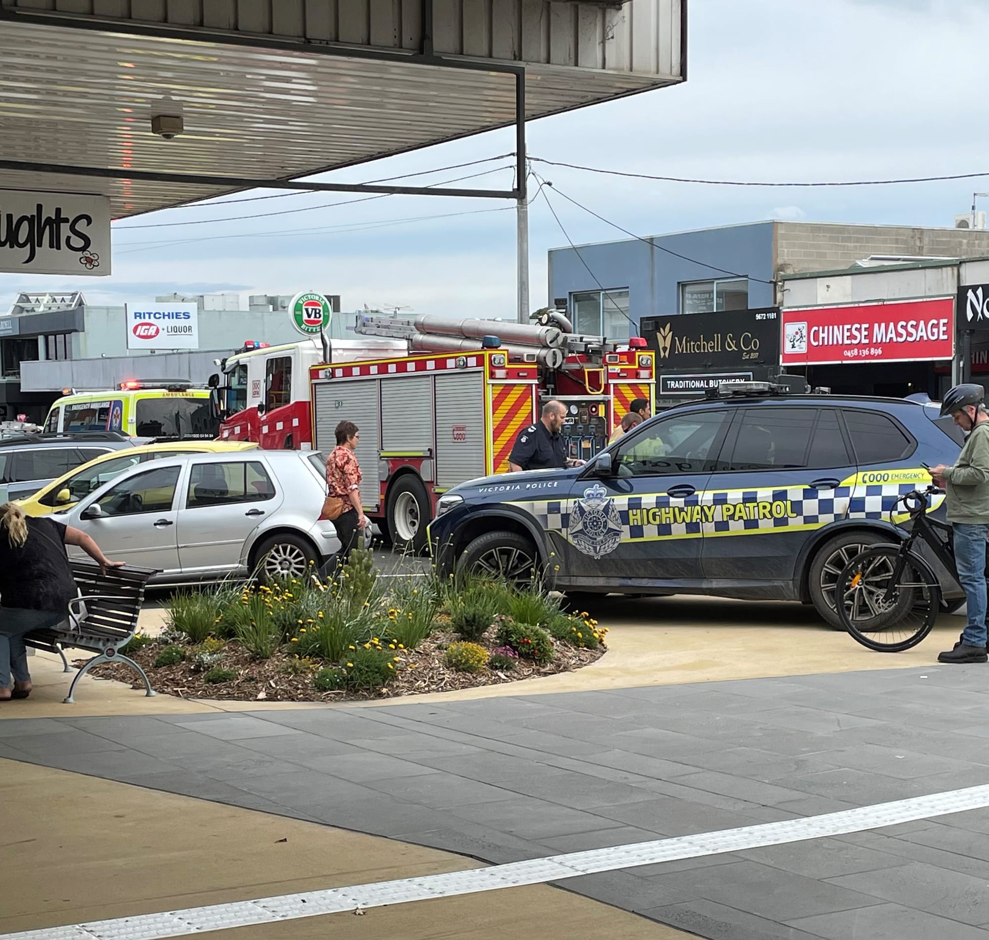 Police, ambulance, fire brigade and tow trucks are on the scene, but there have been no confirmed reports of injuries.