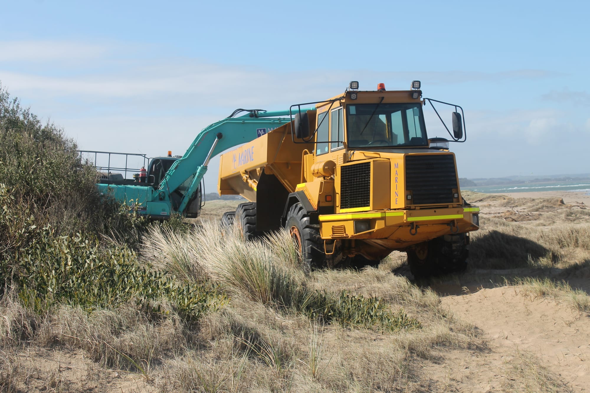 Sand dump at Inverloch surf beach after weekend storms