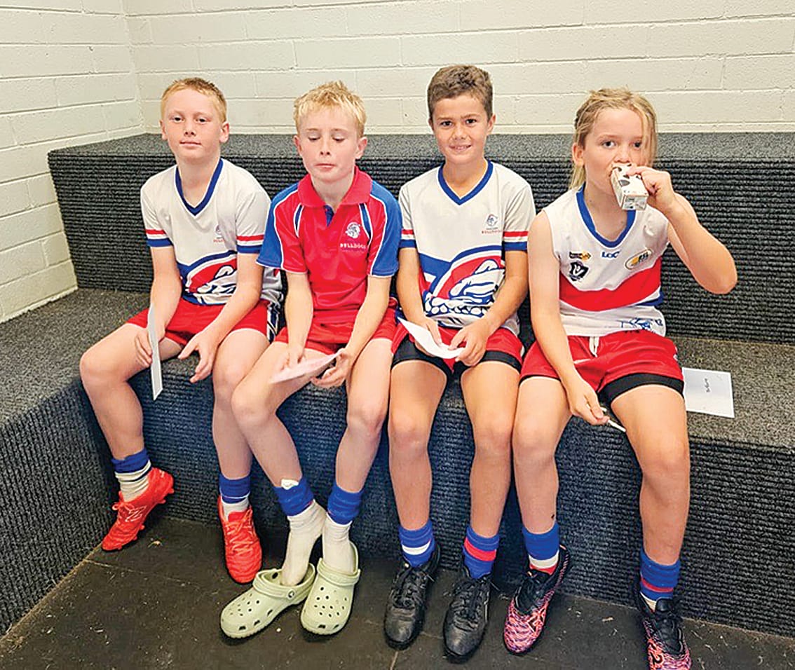 U12 Blue best players Lenny Cooper, Noah Hollings, Kash Scheibel and Max Ward.