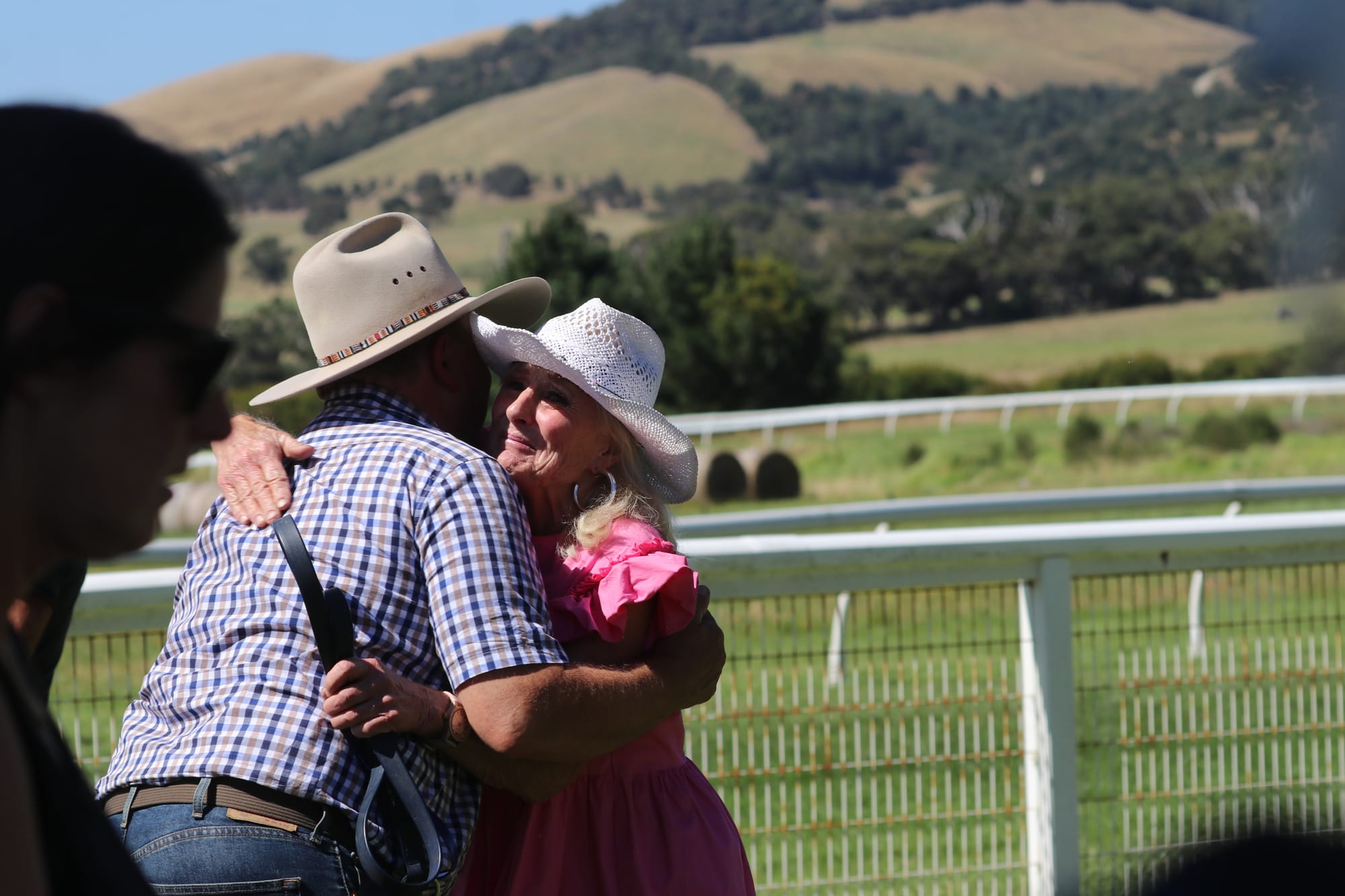 Greg Price of Alex Scott & Staff congratulates trainer of Popeye the Sailor, Christine Boyd. 