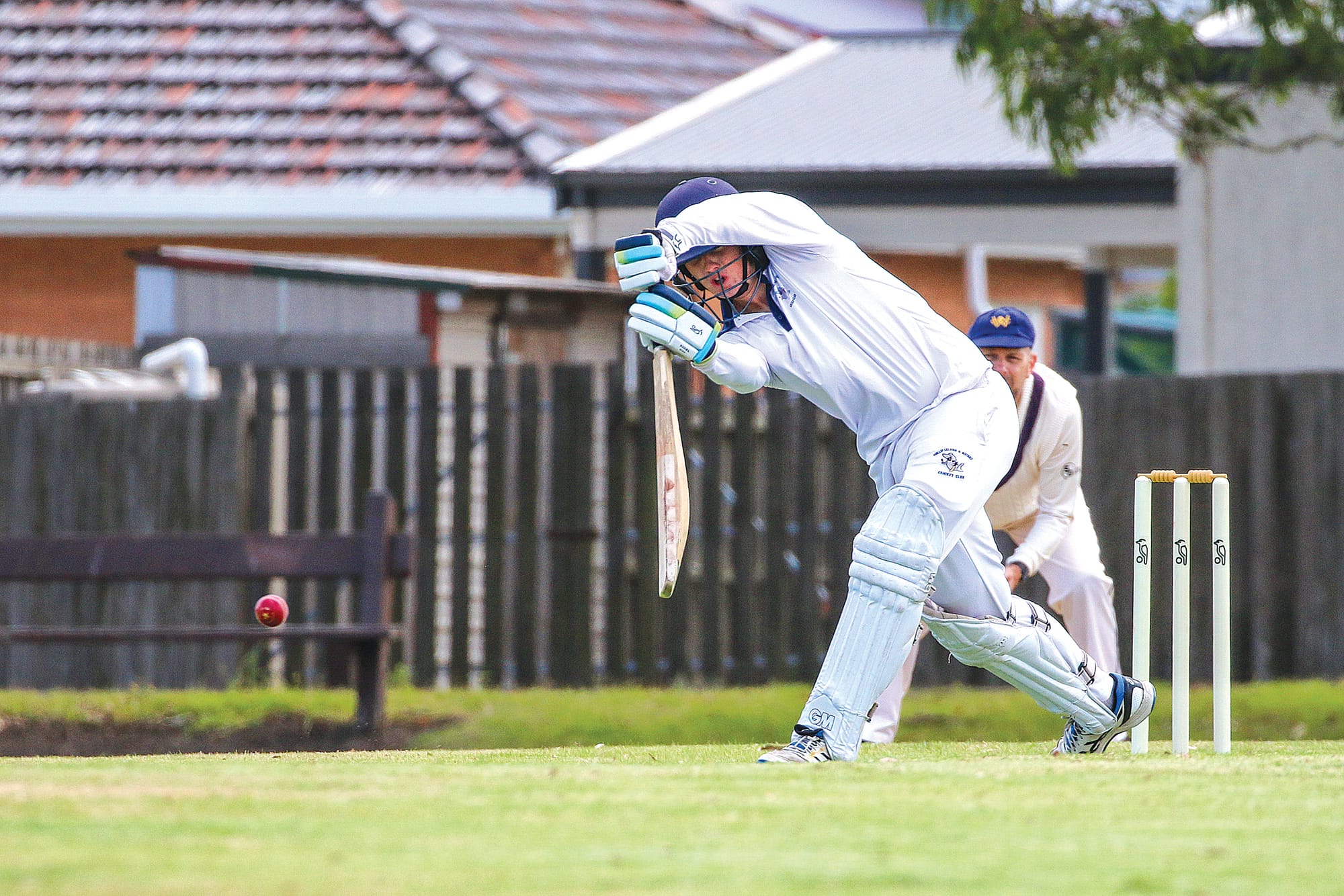 Phillip Island’s Heath Womersley showed solid form making 40 runs, the best for his team on the day. ob37_1225