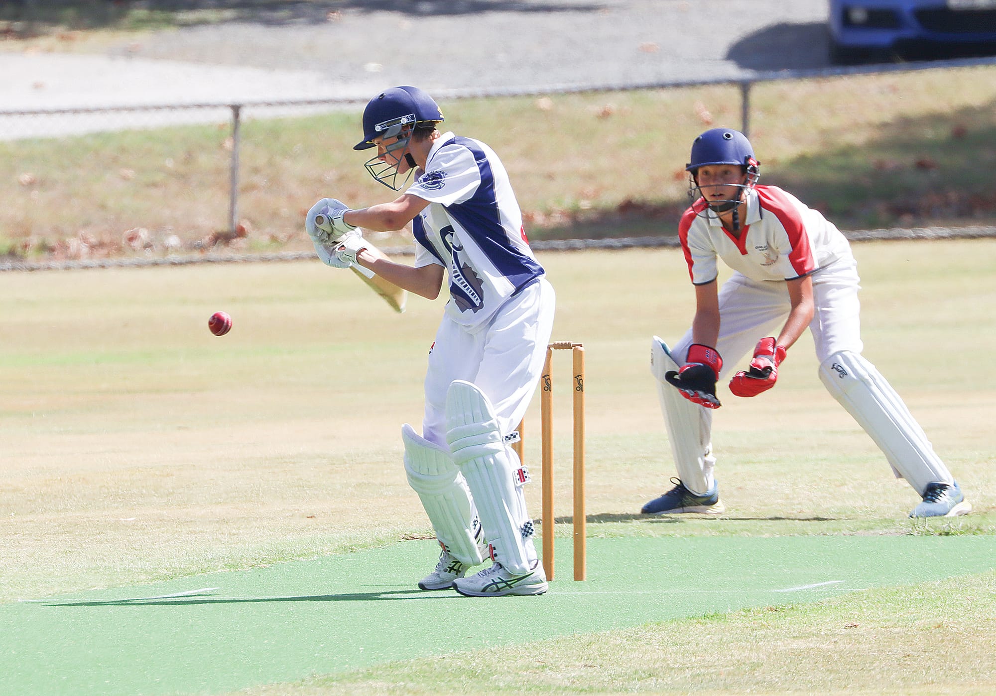 Tyler Dole swings at one, keen to add some runs to Korumburra/Nyora’s total. W26_1025
