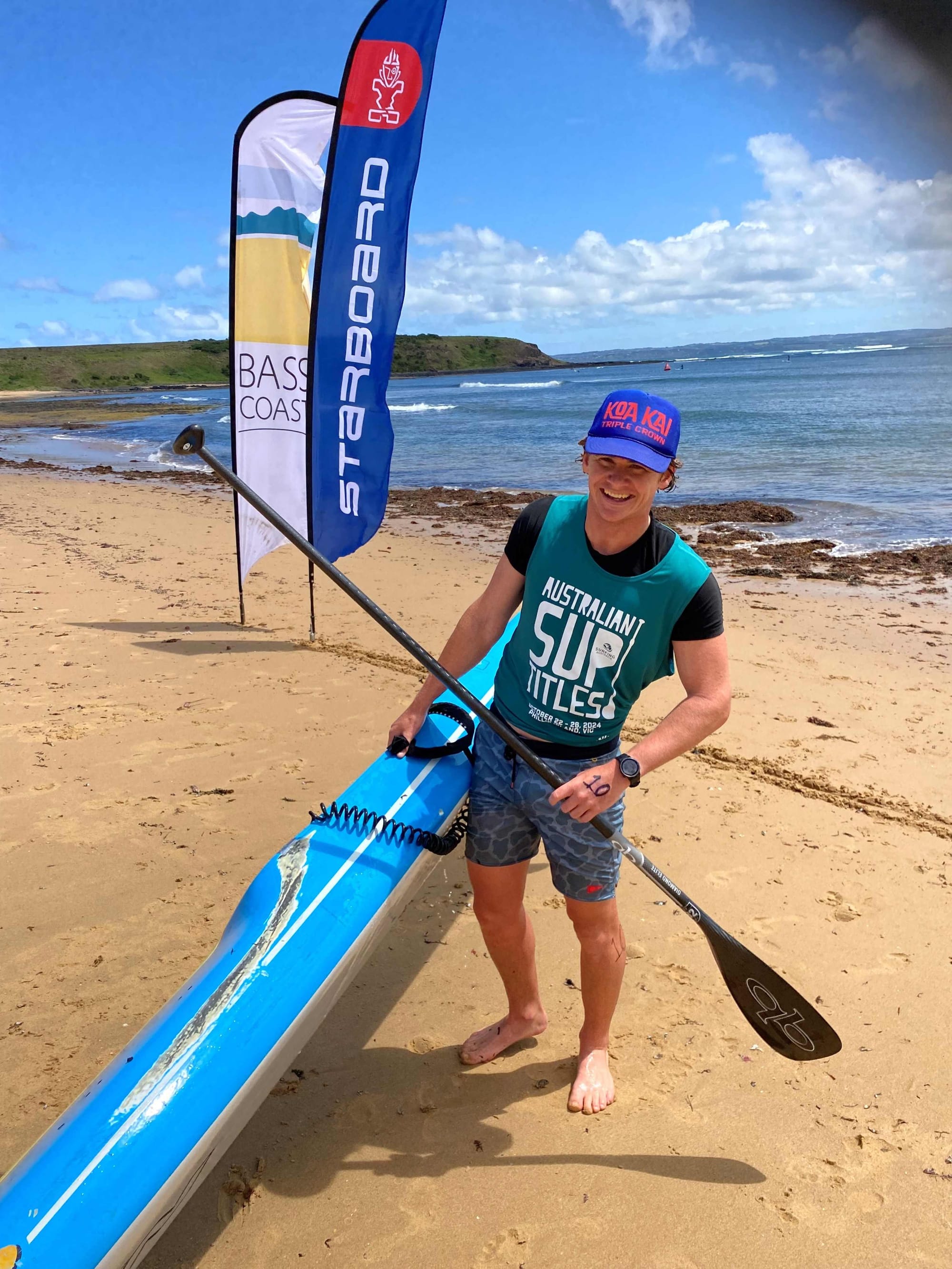 Johnny Hagan won both the Technical Race and the Marathon at the Surfing Australia SUP Championships at Phillip Island recently.