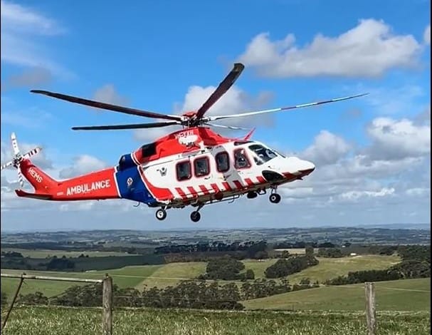 Motorcyclist airlifted after colliding with vehicle