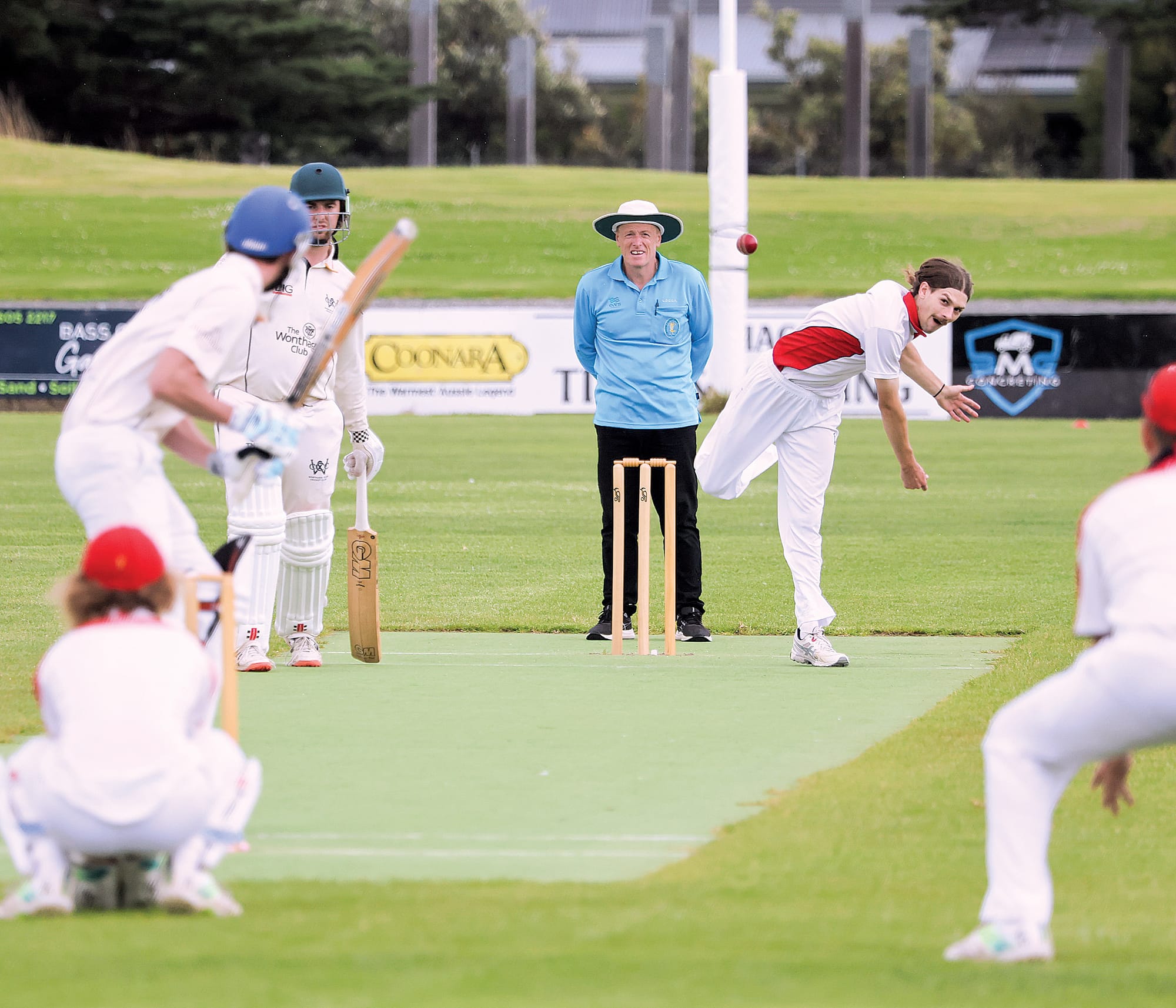 Glen Alvie’s Ryan Sinclair finished with the figures of 3/31 off 11 overs to help his team to a strong position in the match at Dalyston.