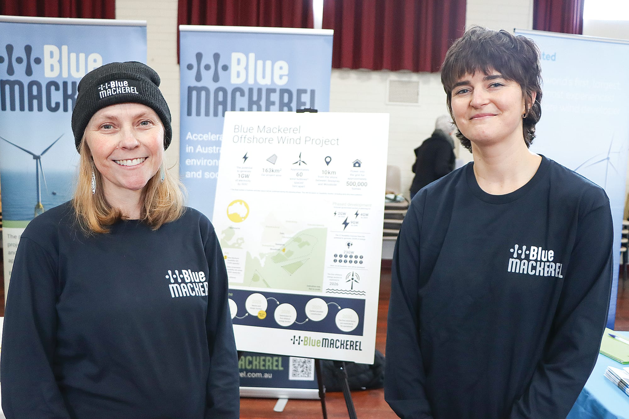 Kim Downs and Holly Gillan of Blue Mackerel were happy to chat to people in Toora about the progress of that offshore wind energy project. A15_3025