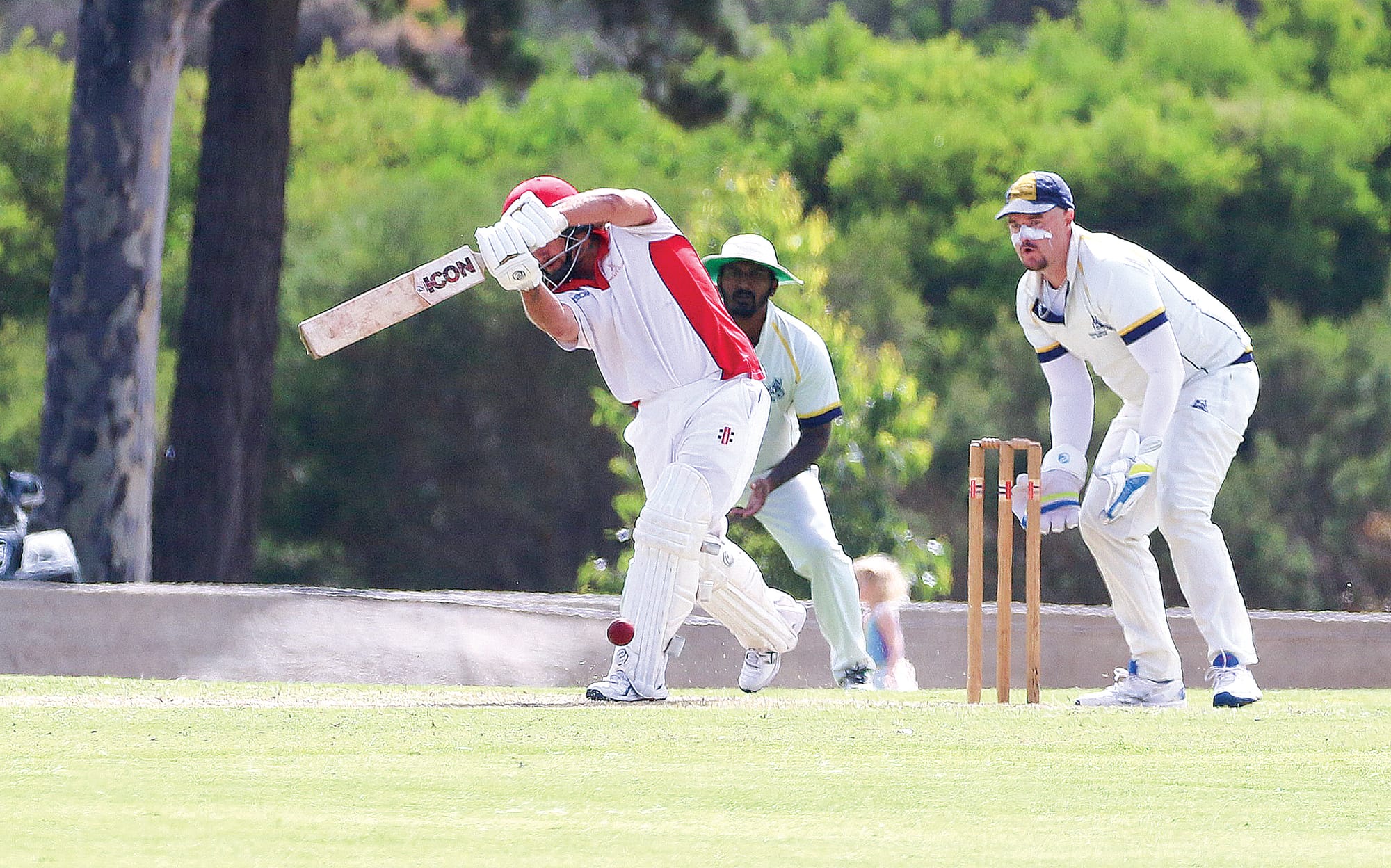 Glen Alvie’s Dean Williams clips one through mid-wicket. ob57_1324