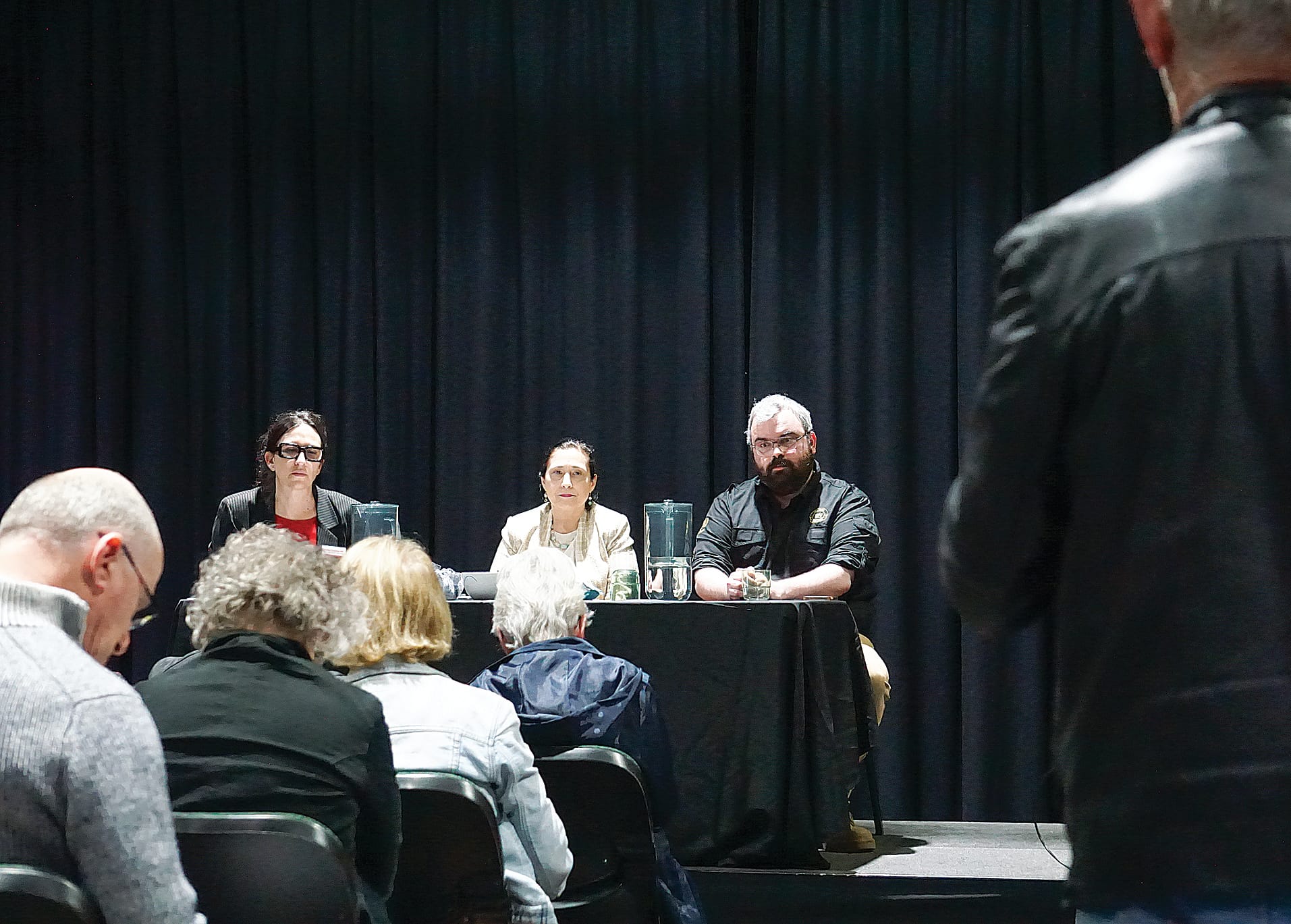 An attendee questioning the panel.