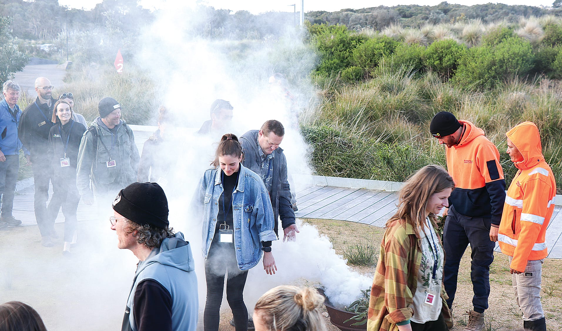  The Bunurong Land Council formally opened the weeklong event with Welcome to Country and Smoking Ceremony at the visitors’ centre. Z02_3722